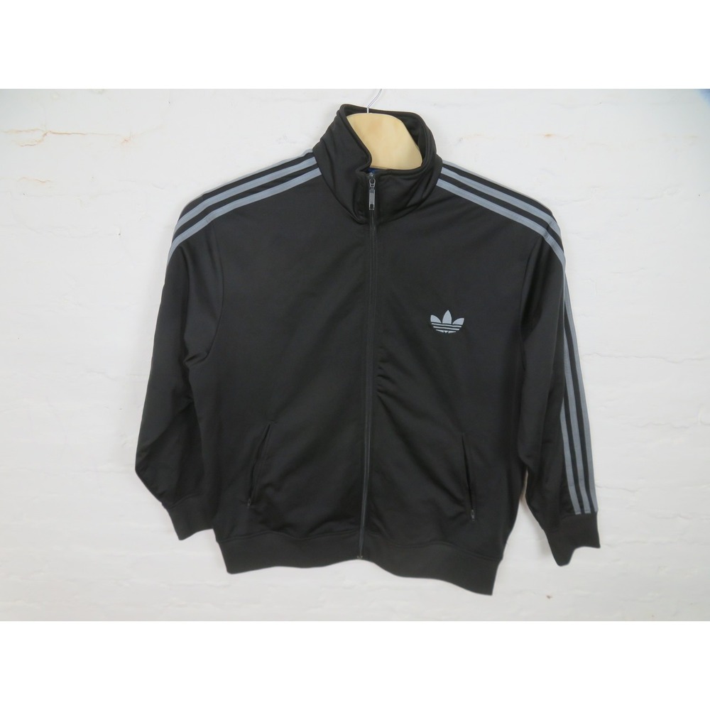 Adidas Firebird Track Jacket Mens 2XL Black Stripe Full Zip Trefoil Logo